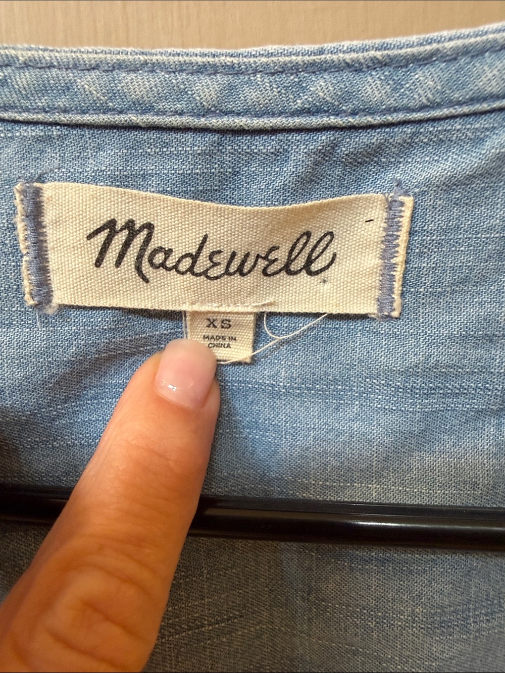 Madewell Chambray Wrap Dress in Light Blue - Picture 3 of 4